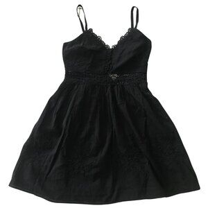 EXPRESS Women's Mini Dress Black Embroidered Crochet Size S New